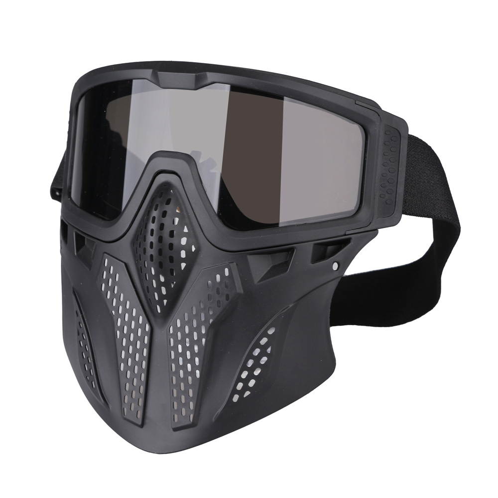 Detachable Tactical Face Shield Mask Protective Ballistic Goggles